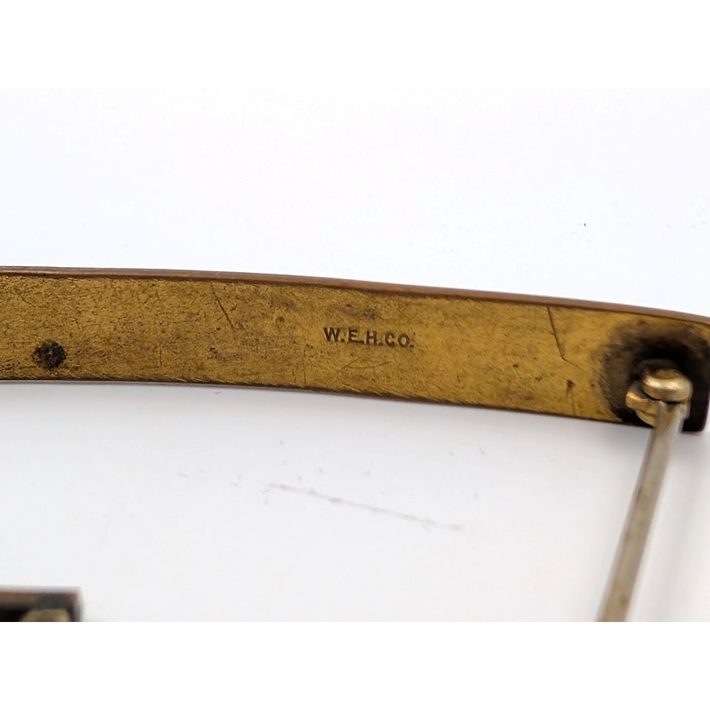 Antique Victorian WEHCO Engraved Monogram and Unbranded Bar Pin Lot Gold Tone - Picture 2 of 12